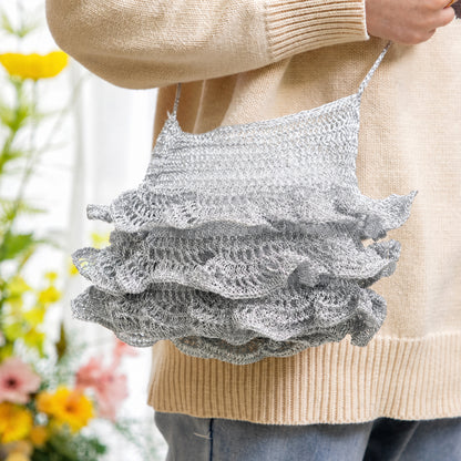 【手編みキット】Tutu Bag（チュチュバッグ）｜立体フリル×きらめくラメ糸｜バレエコアなショルダーバッグ｜編み図＋編み動画付き