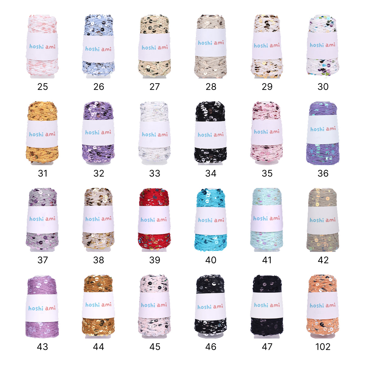 【綿100％】Twinkle Yarnトゥインクルヤーン50g｜ユニークなスパンコール付きコットン糸｜131色｜春夏のクリエイティブ編み物に最適｜自分だけの作品を創れる