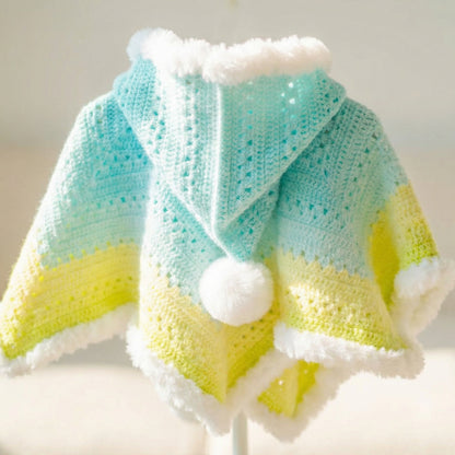 【手編みキット】ロングファーヤーンで編む「星ポンチョ」キット｜選べる丈＆フード＆ポンポン　全14色展開 　電子版編みレシピ！