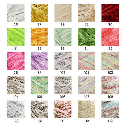 Moco Velvet Yarn（モコベルベットヤーン）100g｜シェニール・モールヤーン｜ベルベットのような艶感の毛糸｜秋冬小物・あみぐるみに｜全50色