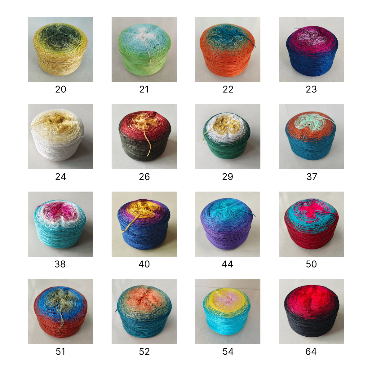 【シルケット加工・綿100%】Joyful Cake Yarn（ジョイフルケーキヤーン）300g｜ロングピッチ段染め・韓国風｜夏用ウェア・ショール・ブランケットに最適｜全36色｜電子版 ショール編みレシピ プレゼント！