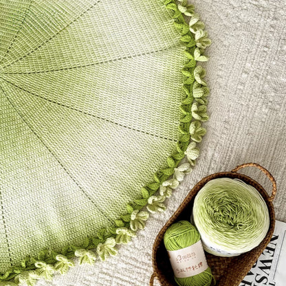 【手編みキット】紫陽花（あじさい）ブランケット｜家族の絆をイメージした花モチーフ｜コットン混で春夏におすすめ｜母の日・長寿祝いのギフトに｜初心者さんOK｜動画＋電子版編み図付き