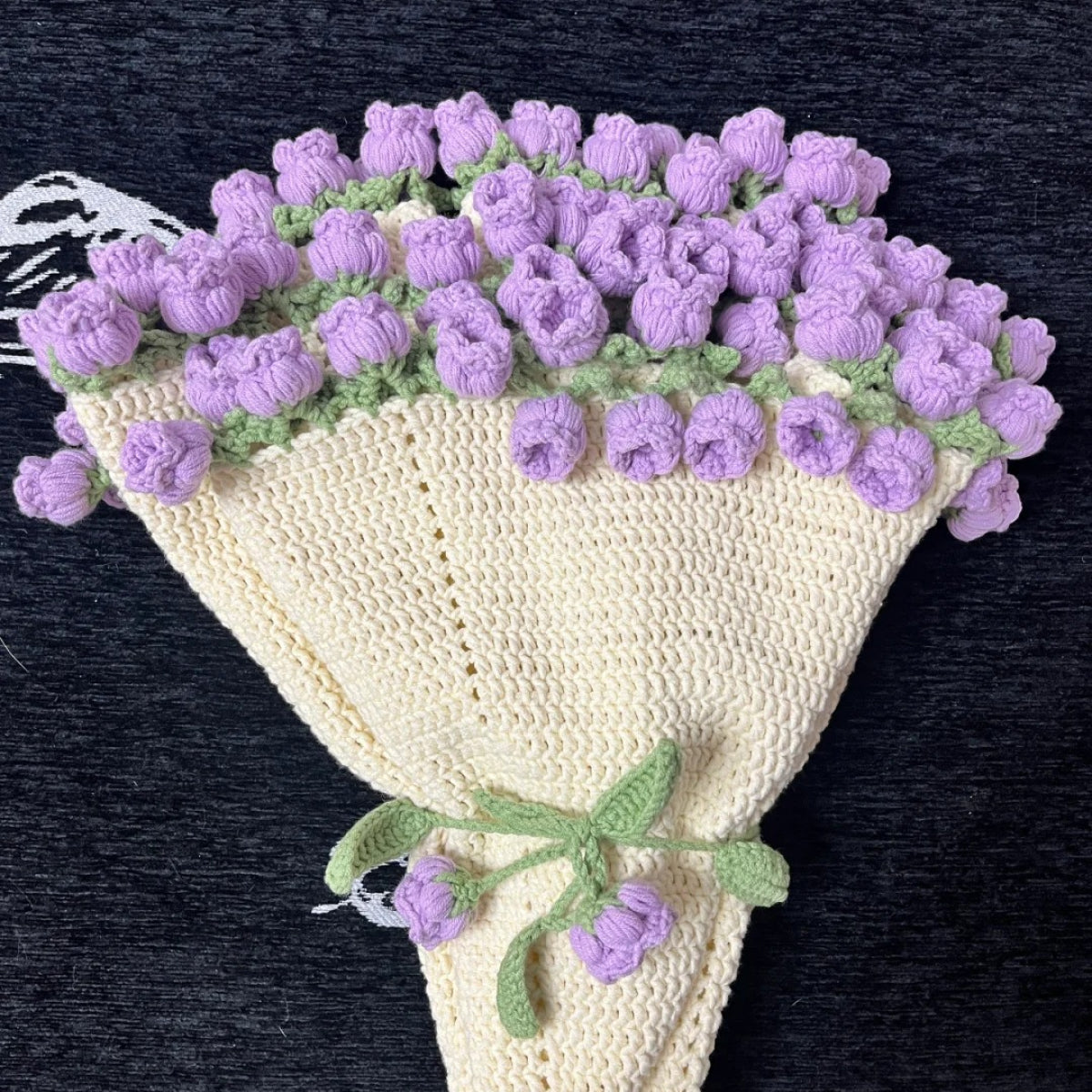 【手編みキット】単色花束ブランケット（15玉セット）｜並太毛糸で編む大判サイズ｜選べる5色｜ 初心者でも簡単！電子版編みレシピ プレゼント！