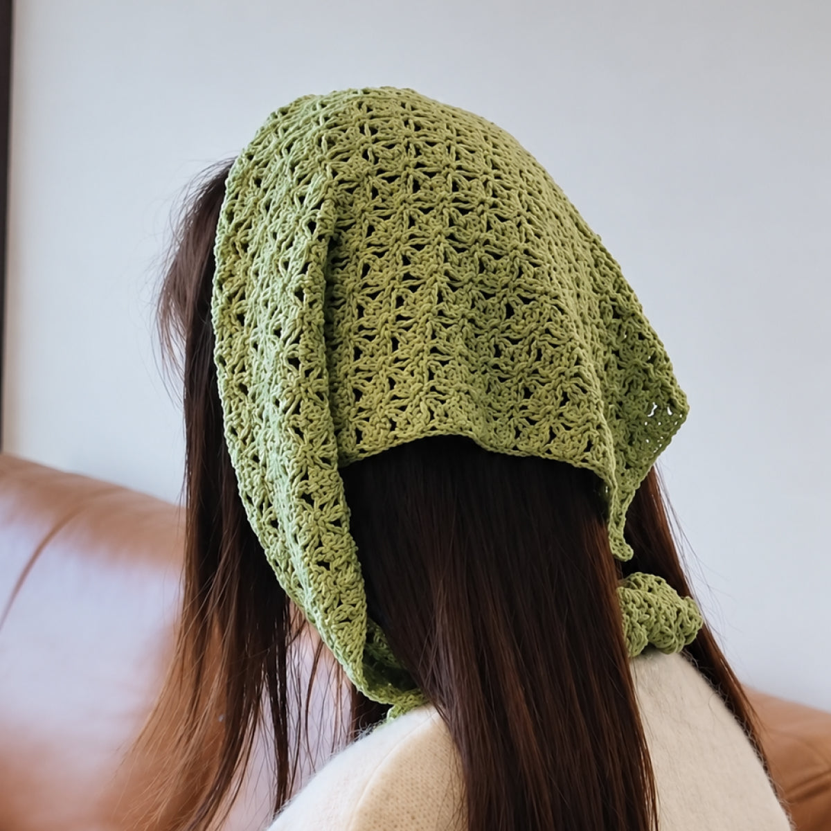 【手編みキット】Bamboo 3WAY Scarf（バンブースリーウェイスカーフ）｜バブーシュカ・ミニショール・ヒップスカーフの3WAY｜Bamboo Cotton使用｜全17色｜編み図付き