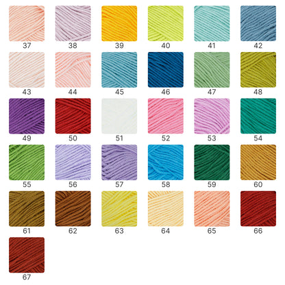 Premium Combed Cotton Lite（プレミアム・コーマコットン・ライト）40g｜高品質4ply｜軽やかで滑らかな編み心地｜推し活にぴったり｜初心者にもおすすめ｜全67色　