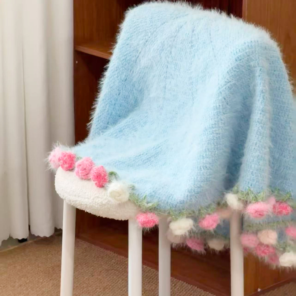 ⭐︎星いっぱいのハンドメイドブランケット⭐︎136×136 hoshiami限定】花束グラデーションのブランケット手編みキット