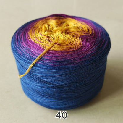 【シルケット加工・綿100%】Joyful Cake Yarn（ジョイフルケーキヤーン）300g｜ロングピッチ段染め・韓国風｜夏用ウェア・ショール・ブランケットに最適｜全36色｜電子版 ショール編みレシピ プレゼント！