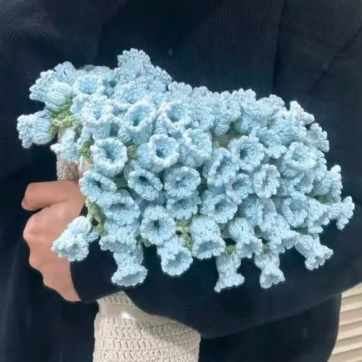 【手編みキット】単色花束ブランケット（15玉セット）｜並太毛糸で編む大判サイズ｜選べる5色｜ 初心者でも簡単！電子版編みレシピ プレゼント！