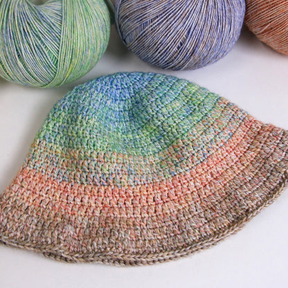 【150g大玉】絵画のようなミックスカラー｜コットン混リリヤーン｜大容量375m｜ウェア・ブランケットに