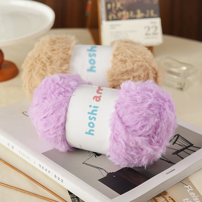 極太フェイクファーヤーン100g大玉｜もこもこ エコファー｜星ポンチョ　マフラー・バッグ・ラグ作りに