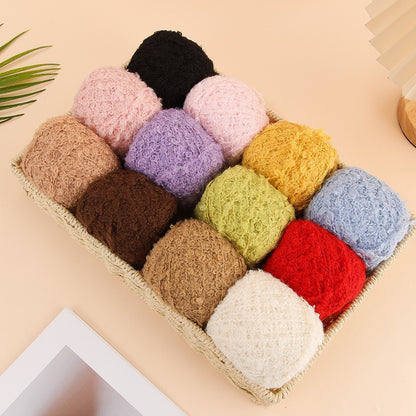 Teddy Loop Yarn（テディループヤーン）50g｜くるくるループのブークレヤーン｜ウール混｜もこもこファンシーヤーン｜韓国風ツイード調｜あみぐるみ・引き揃え糸に｜全17色