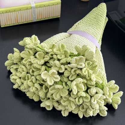 【手編みキット】紫陽花（あじさい）ブランケット｜家族の絆をイメージした花モチーフ｜コットン混で春夏におすすめ｜母の日・長寿祝いのギフトに｜初心者さんOK｜動画＋電子版編み図付き