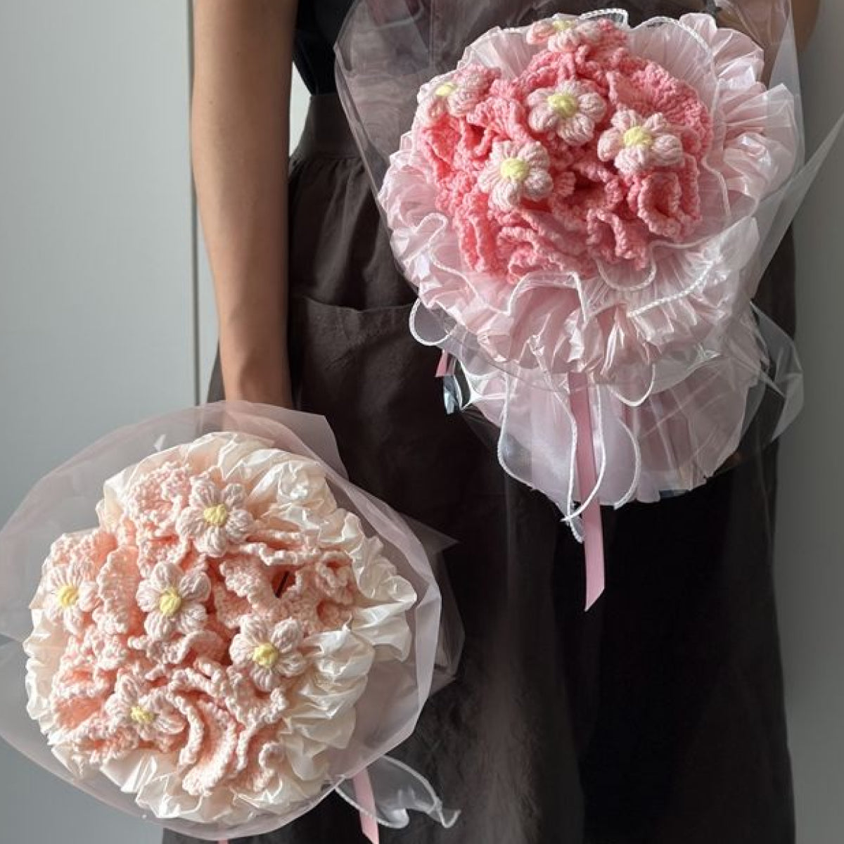 完成品】ずっと咲き続ける 毛糸の花束（ニットブーケ）｜枯れない