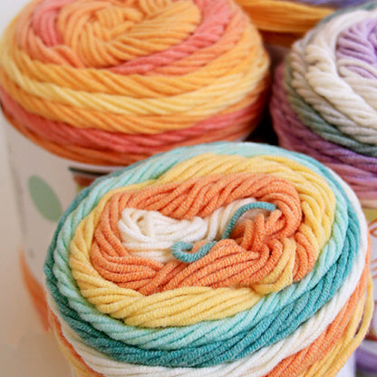 「夢」 100g｜多彩なグラデーションヤーン｜編むだけで可愛いボーダー柄が出現｜SNSで話題の韓国風