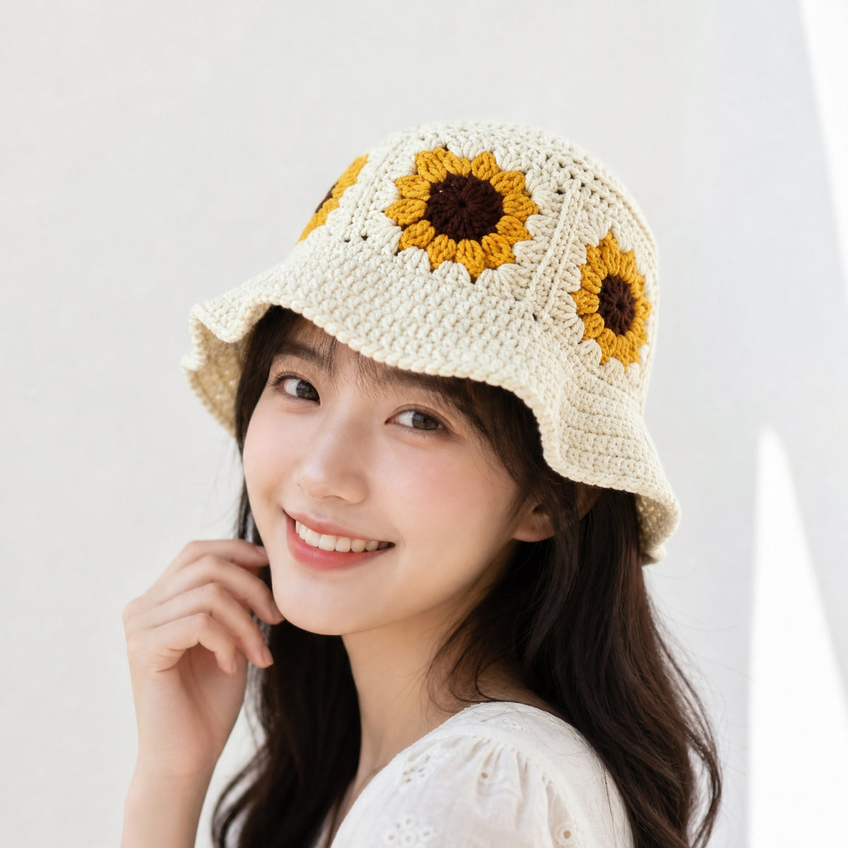 手編みキット | ひまわりグラニーハット｜春夏コーデに最適｜初心者