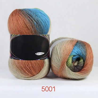 【100g】段染めウールSerenade（セレナーデ ）｜幻想的なグラデーション｜手紡ぎ風シングルツイスト｜ショール・ウェアに