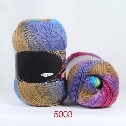 【100g】段染めウールSerenade（セレナーデ ）｜幻想的なグラデーション｜手紡ぎ風シングルツイスト｜ショール・ウェアに