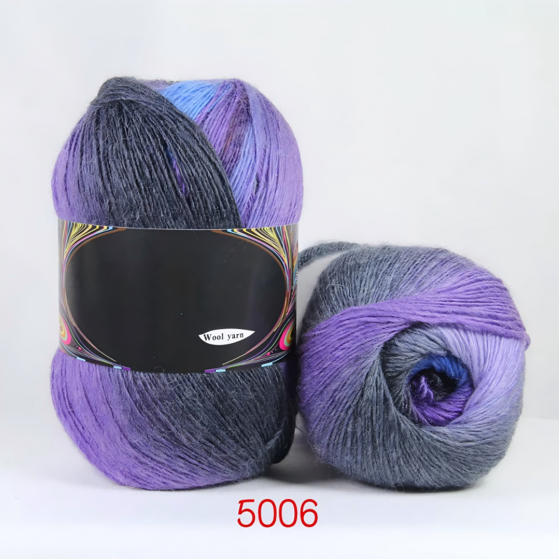 【100g】段染めウールSerenade（セレナーデ ）｜幻想的なグラデーション｜手紡ぎ風シングルツイスト｜ショール・ウェアに