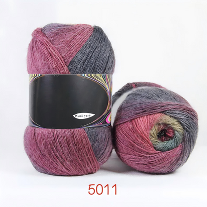 【100g】段染めウールSerenade（セレナーデ ）｜幻想的なグラデーション｜手紡ぎ風シングルツイスト｜ショール・ウェアに