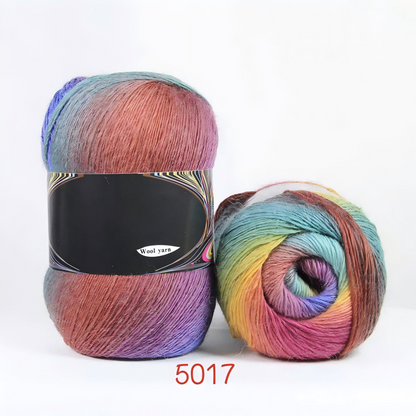 【100g】段染めウールSerenade（セレナーデ ）｜幻想的なグラデーション｜手紡ぎ風シングルツイスト｜ショール・ウェアに