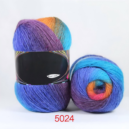 【100g】段染めウールSerenade（セレナーデ ）｜幻想的なグラデーション｜手紡ぎ風シングルツイスト｜ショール・ウェアに