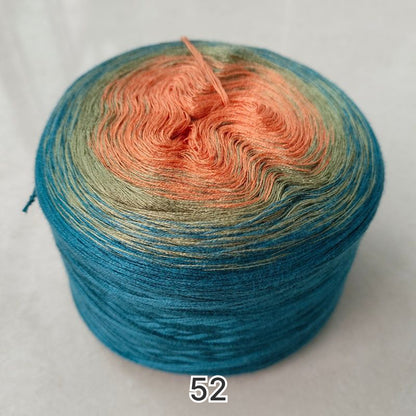 【シルケット加工・綿100%】Joyful Cake Yarn（ジョイフルケーキヤーン）300g｜ロングピッチ段染め・韓国風｜夏用ウェア・ショール・ブランケットに最適｜全36色｜電子版 ショール編みレシピ プレゼント！