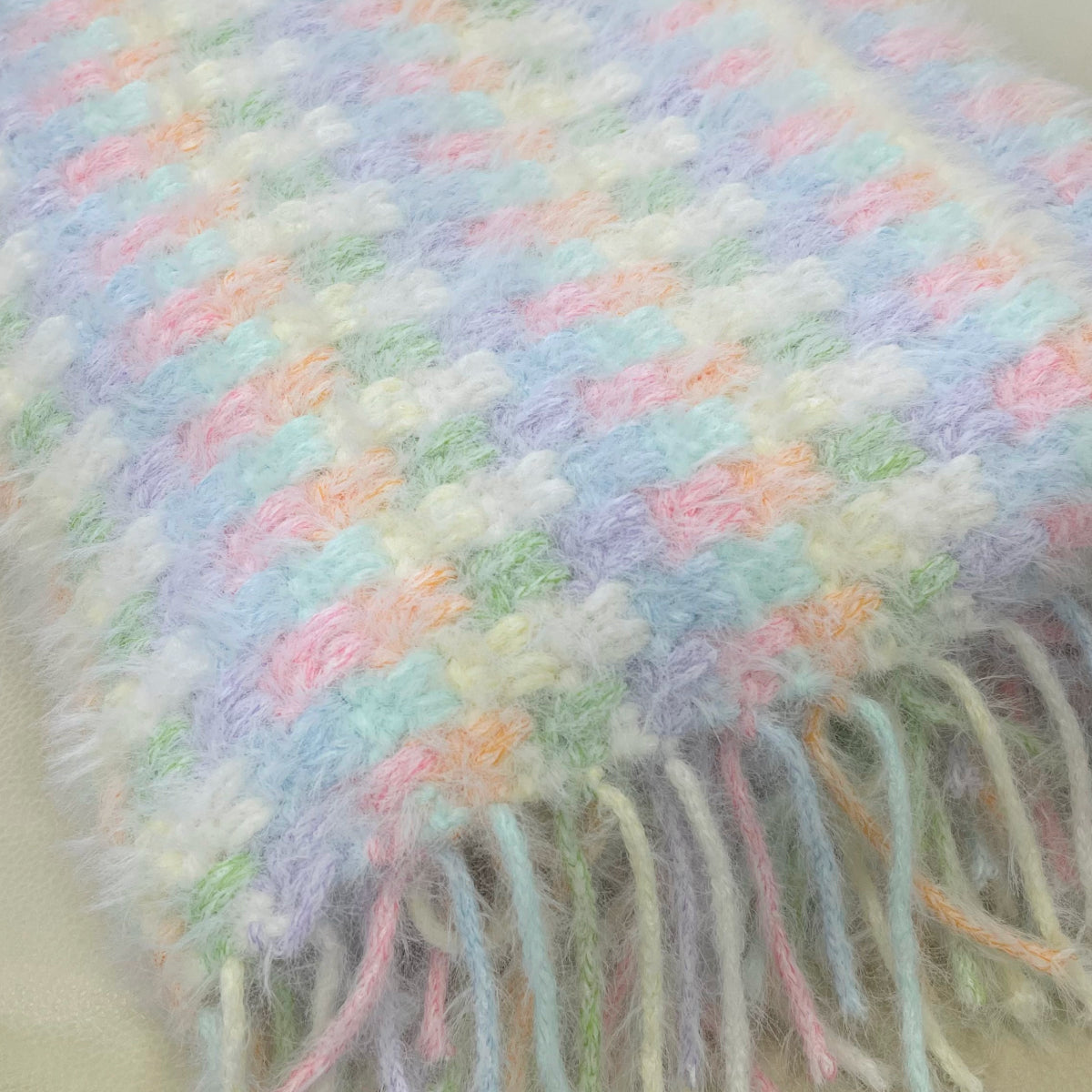 【手編みキット】Yumeiro Blanket（ゆめいろブランケット）｜8色で編むふんわりブランケット｜ミルキーカラー｜2サイズ｜編み図付き
