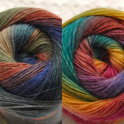 【100g】段染めウールSerenade（セレナーデ ）｜幻想的なグラデーション｜手紡ぎ風シングルツイスト｜ショール・ウェアに