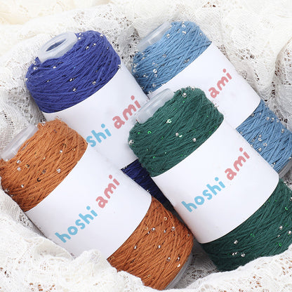 【綿100％】Dazzle Yarnダズルヤーン 50g｜ビーズとスパンコール付き｜春夏向け サマーヤーン 5本撚り｜ウェア、ショール、小物用