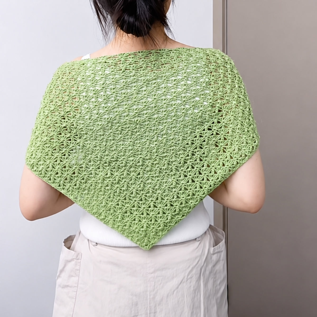 【手編みキット】Bamboo 3WAY Scarf（バンブースリーウェイスカーフ）｜バブーシュカ・ミニショール・ヒップスカーフの3WAY｜Bamboo Cotton使用｜全17色｜編み図付き