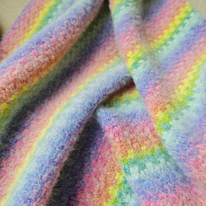 【手編みキット】NORDIC BLANKET（ノルディックブランケット）｜にじシリーズ｜色が重なる、北欧風の段染めブランケット｜選べる6配色｜編み動画付き