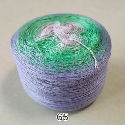 【シルケット加工・綿100%】Joyful Cake Yarn（ジョイフルケーキヤーン）300g｜ロングピッチ段染め・韓国風｜夏用ウェア・ショール・ブランケットに最適｜全36色｜電子版 ショール編みレシピ プレゼント！