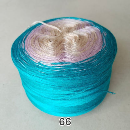 【シルケット加工・綿100%】Joyful Cake Yarn（ジョイフルケーキヤーン）300g｜ロングピッチ段染め・韓国風｜夏用ウェア・ショール・ブランケットに最適｜全36色｜電子版 ショール編みレシピ プレゼント！
