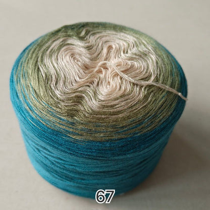 【シルケット加工・綿100%】Joyful Cake Yarn（ジョイフルケーキヤーン）300g｜ロングピッチ段染め・韓国風｜夏用ウェア・ショール・ブランケットに最適｜全36色｜電子版 ショール編みレシピ プレゼント！