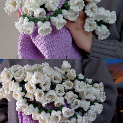 【手編みキット】単色花束ブランケット（15玉セット）｜並太毛糸で編む大判サイズ｜選べる5色｜ 初心者でも簡単！電子版編みレシピ プレゼント！