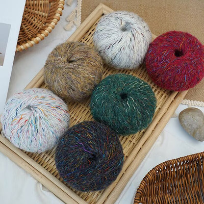 Hanabi Alpaca（ハナビ アルパカ）50g｜花火の彩り｜スーパーキッドモヘヤ＆アルパカ混｜韓国トレンド｜引き揃え風の華やかさ｜ファンシーヤーン｜全16色