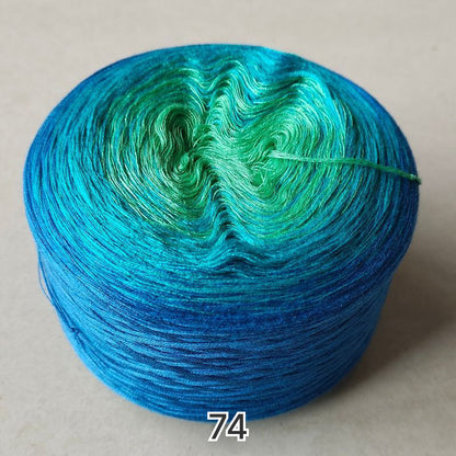 【シルケット加工・綿100%】Joyful Cake Yarn（ジョイフルケーキヤーン）300g｜ロングピッチ段染め・韓国風｜夏用ウェア・ショール・ブランケットに最適｜全36色｜電子版 ショール編みレシピ プレゼント！