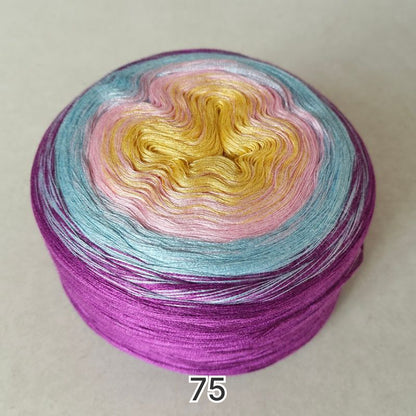 【シルケット加工・綿100%】Joyful Cake Yarn（ジョイフルケーキヤーン）300g｜ロングピッチ段染め・韓国風｜夏用ウェア・ショール・ブランケットに最適｜全36色｜電子版 ショール編みレシピ プレゼント！