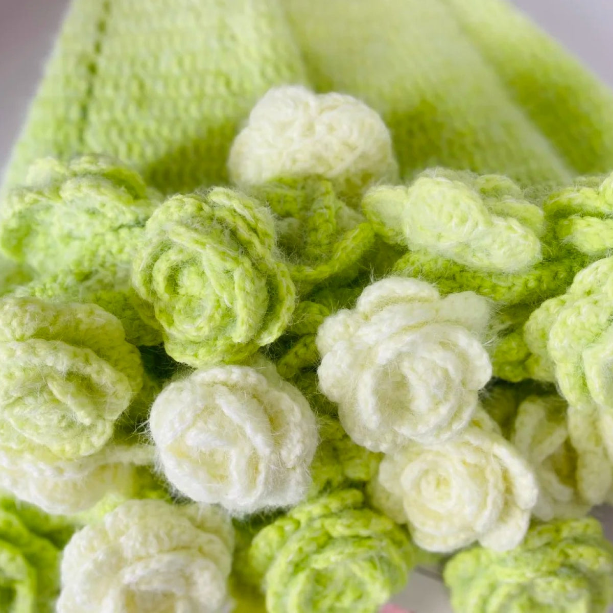 手編みキット】花束ブランケット全9色｜選べるサイズと葉っぱ有無