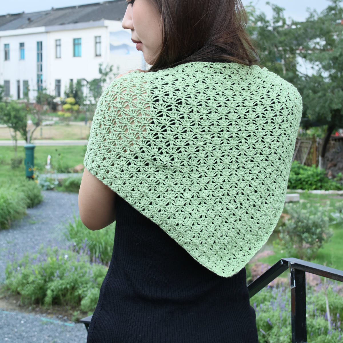 【手編みキット】Bamboo 3WAY Scarf（バンブースリーウェイスカーフ）｜バブーシュカ・ミニショール・ヒップスカーフの3WAY｜Bamboo Cotton使用｜全17色｜編み図付き