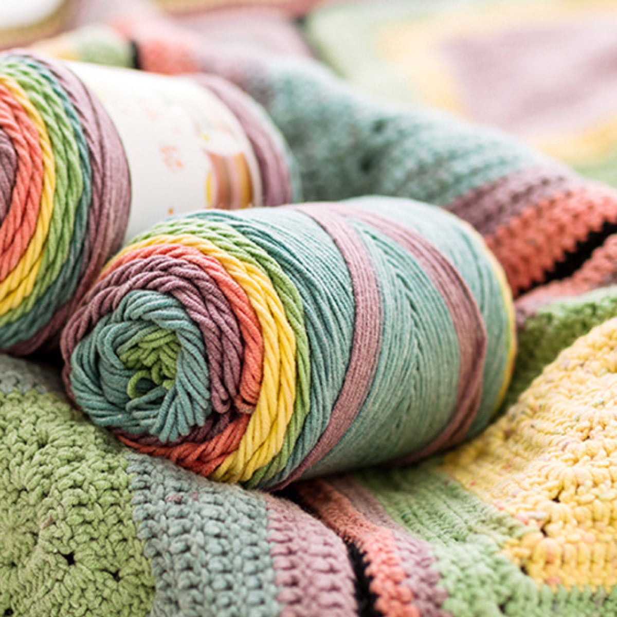 「夢」 100g｜多彩なグラデーションヤーン｜編むだけで可愛いボーダー柄が出現｜SNSで話題の韓国風