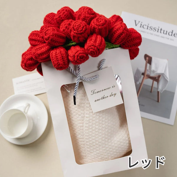 枯れないお花の贈り物 花モチーフ 花束ブランケット 完成品 80cm 全3色