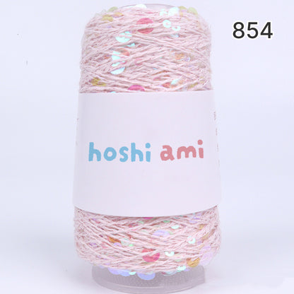 【綿100％】Twinkle Yarnトゥインクルヤーン50g｜ユニークなスパンコール付きコットン糸｜131色｜春夏のクリエイティブ編み物に最適｜自分だけの作品を創れる