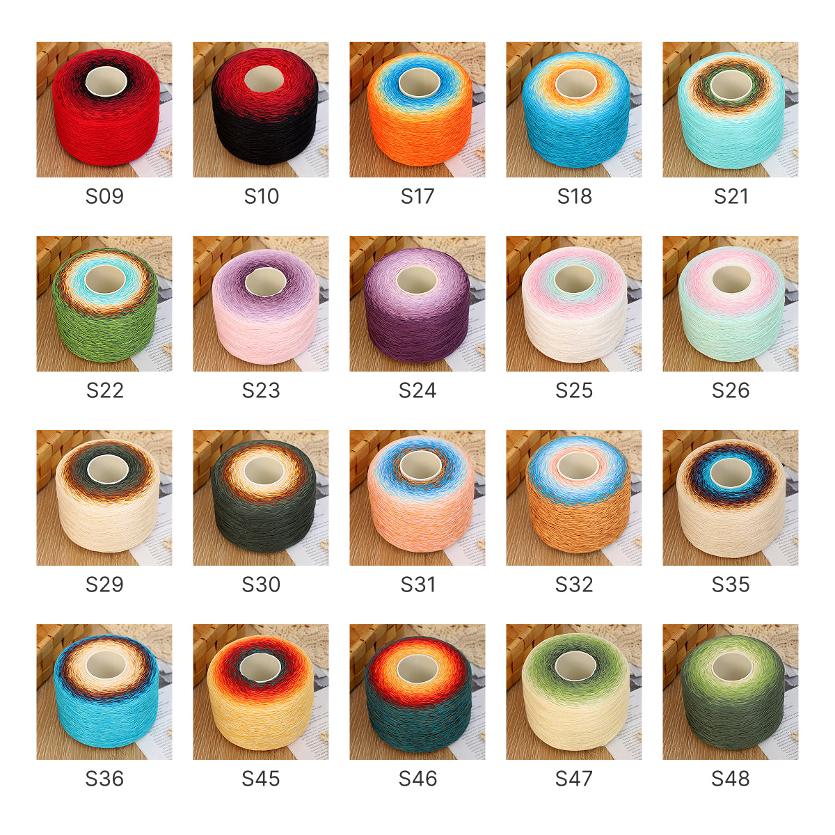 【シルケット加工・綿100%】Melody Cake Yarn（メロディーケーキヤーン）500g｜韓国風グラデーション段染め｜ウェア・ショール・ブランケットに
