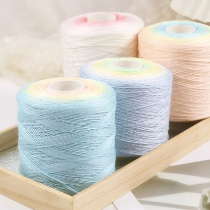 【シルケット加工・綿100%】Melody Cake Yarn（メロディーケーキヤーン）500g｜8本撚り・配色いらずのロングピッチ段染め｜夏ウェア・ショール・ブランケットに｜全36色