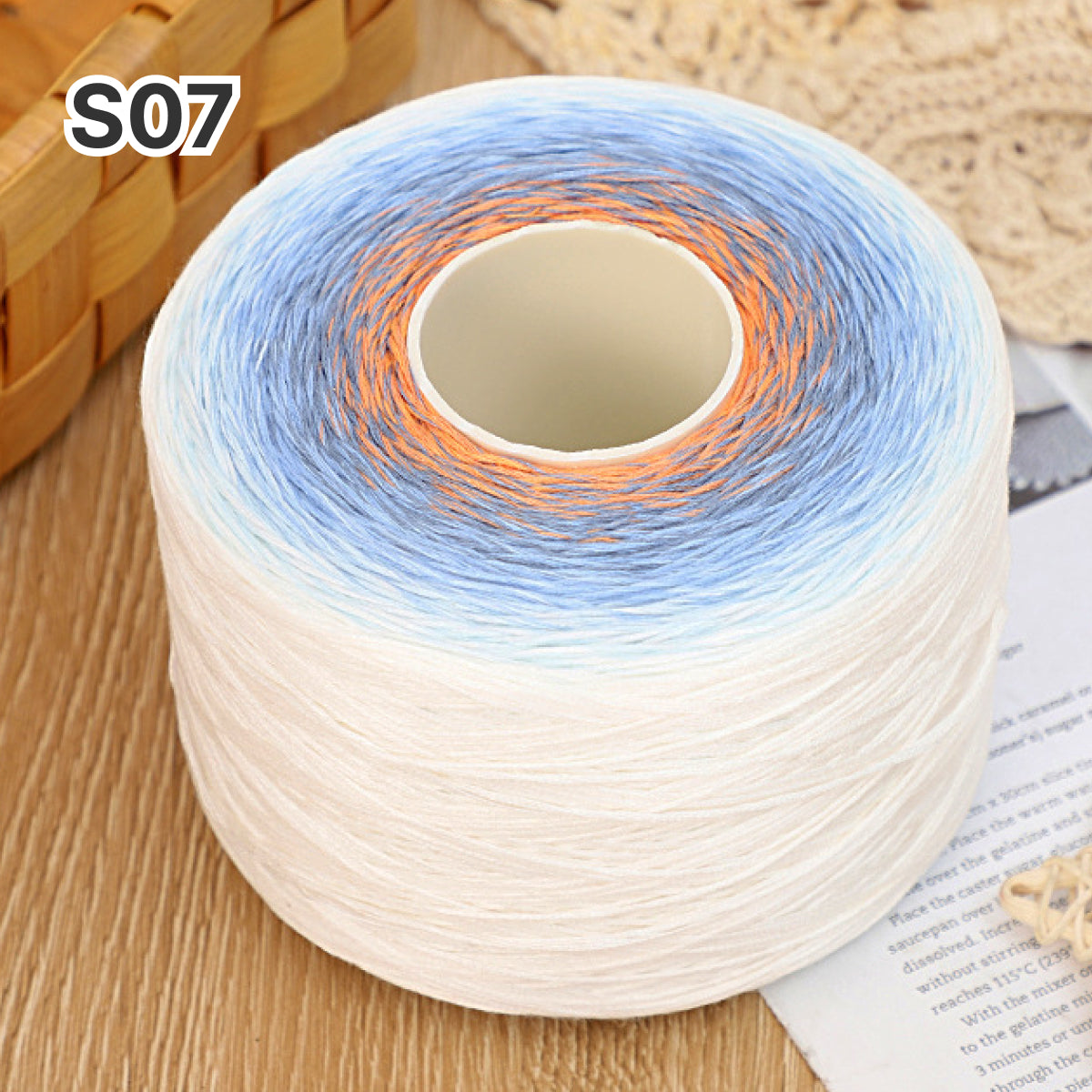 【シルケット加工・綿100%】Melody Cake Yarn（メロディーケーキヤーン）500g｜韓国風グラデーション段染め｜ウェア・ショール・ブランケットに