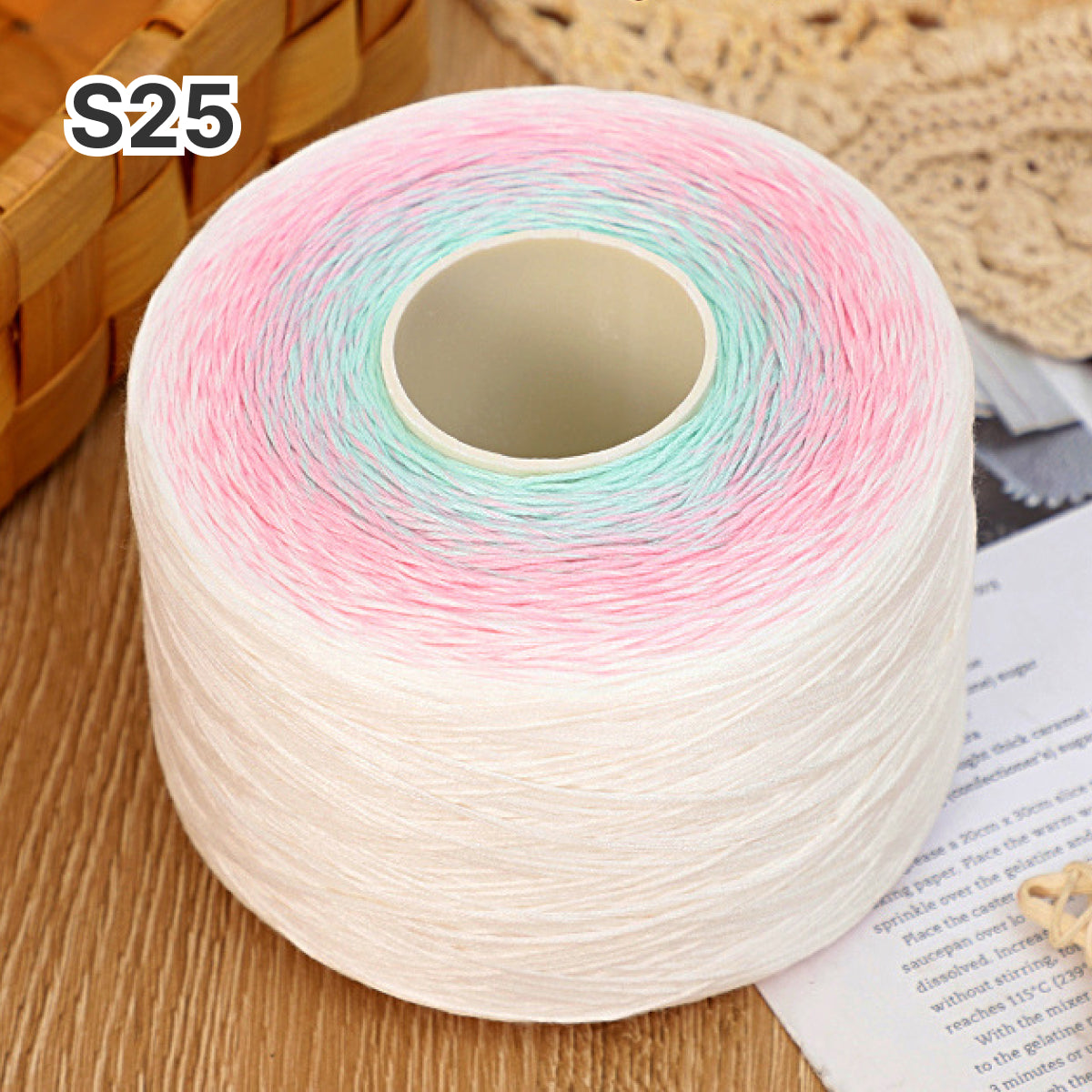 【シルケット加工・綿100%】Melody Cake Yarn（メロディーケーキヤーン）500g｜韓国風グラデーション段染め｜ウェア・ショール・ブランケットに