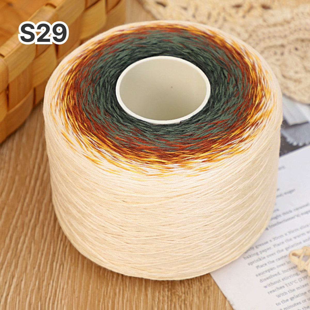 【シルケット加工・綿100%】Melody Cake Yarn（メロディーケーキヤーン）500g｜韓国風グラデーション段染め｜ウェア・ショール・ブランケットに