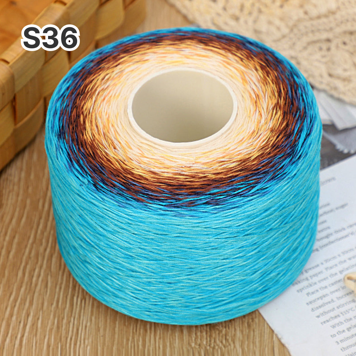 【シルケット加工・綿100%】Melody Cake Yarn（メロディーケーキヤーン）500g｜韓国風グラデーション段染め｜ウェア・ショール・ブランケットに