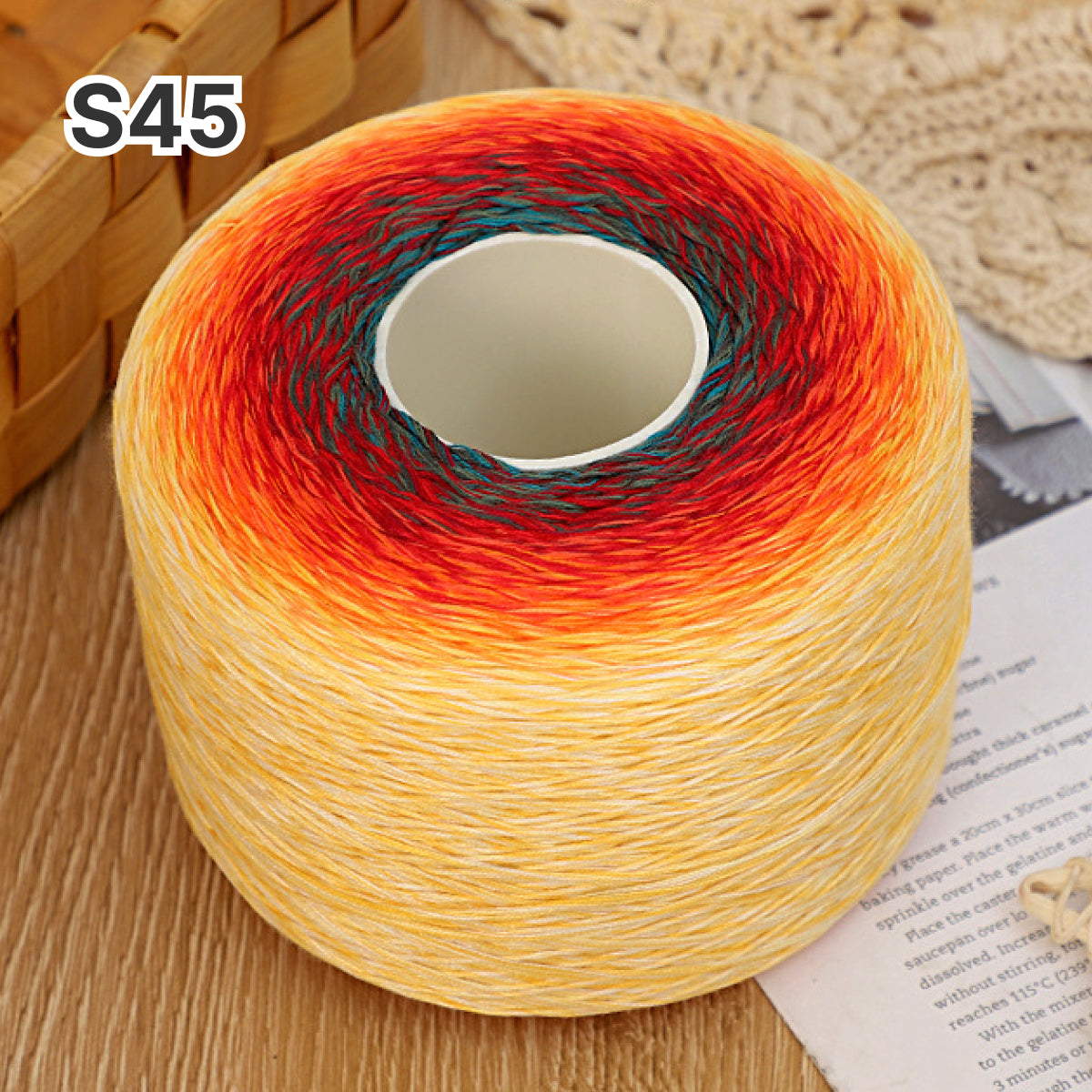 【シルケット加工・綿100%】Melody Cake Yarn（メロディーケーキヤーン）500g｜韓国風グラデーション段染め｜ウェア・ショール・ブランケットに